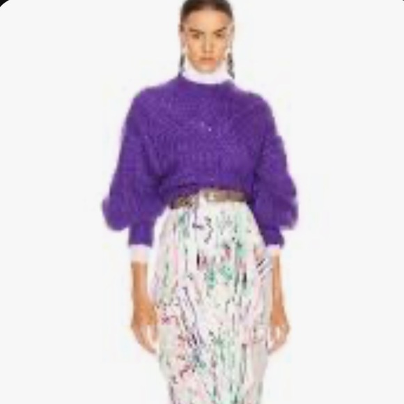 Isabel Marant INKO mohair 34 US2 XS/S sweater purple pink raspberry wool celebri - Picture 6 of 6